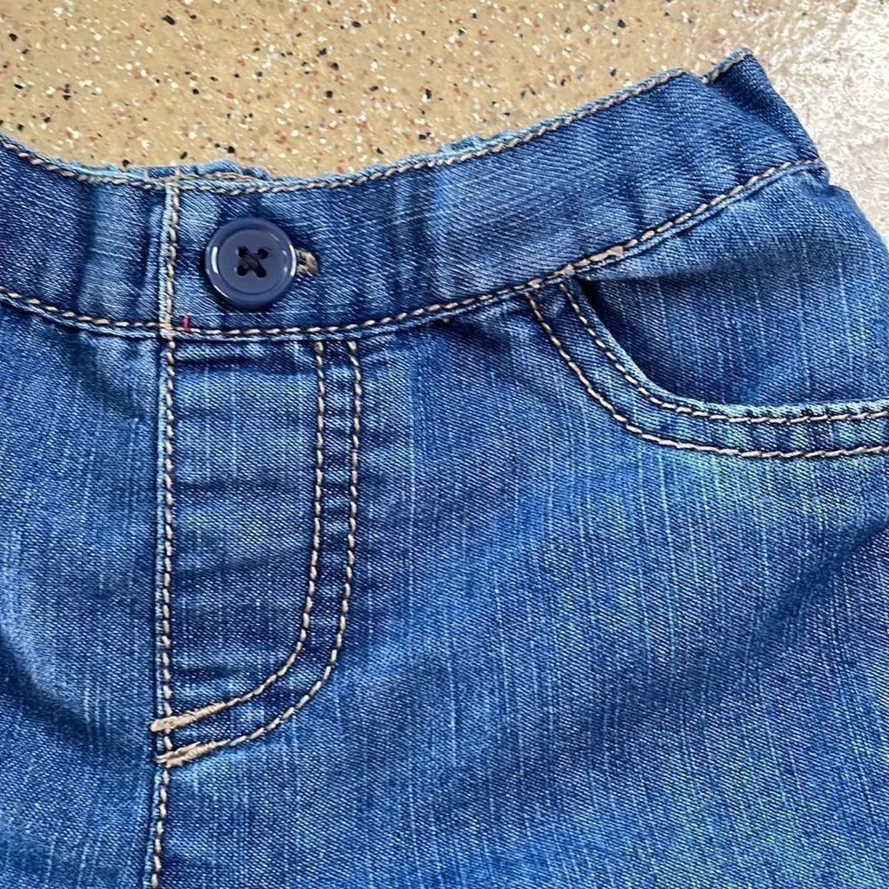 Girl's chambray denim cuffed jean shorts 3T
